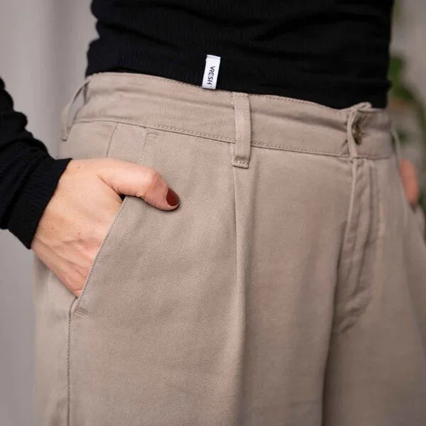 Vresh Clothing Vresh Clothing Vilissa - Wide-Leg Hose aus TENCEL (TM) Lyocell, Greige, – Produktbild 4 von 4