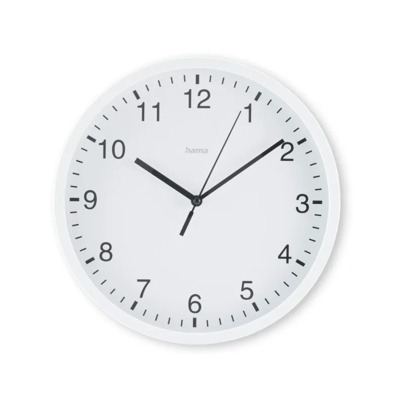 Hama Hama Wanduhr "Elba", Ø 25 cm, ohne Ticken, Weiß – Produktbild 1 von 5