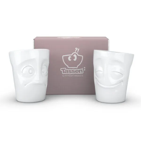 FIFTYEIGHT PRODUCTS FIFTYEIGHT PRODUCTS Dreidimensionales Becherset vergnügt und verdutzt – Produktbild 3 von 4