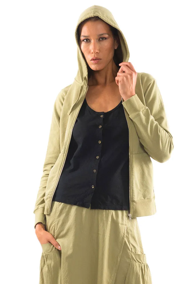 RAVENS VIEW IBIZA RAVENS VIEW IBIZA Damen vegan Hoodie Zip Vedra Dunkel Aloe Grün, Hellgrün, – Produktbild 1 von 1