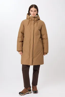 LangerChen LangerChen Damen vegan Jacke Lang Mit Kapuze Farbe Eiche – Produktbild 1 von 1