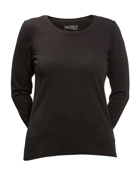 Dunque Damen Shirt Langarm Baumwolle (Bio) mit Elasthan, Schwarz, – Produktbild 1 von 1