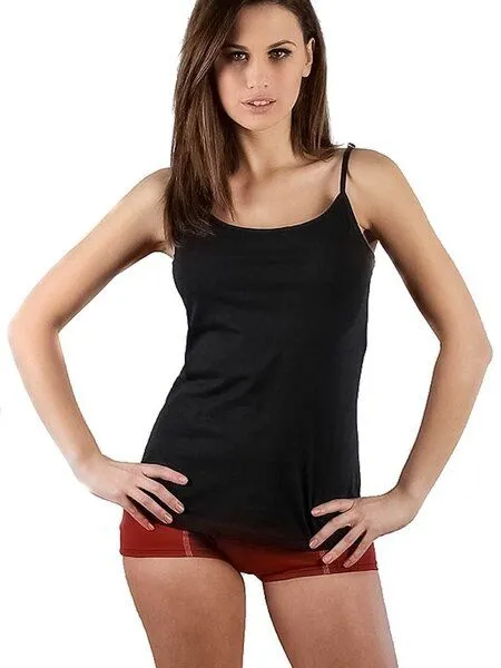 Leela Cotton Leela Cotton Damen Spaghetti Top 7 Farben Bio-Baumwolle, Schwarz, – Produktbild 1 von 1