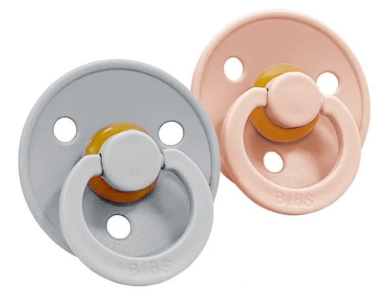 BIBS BIBS Schnuller Naturlatex Colour 2er Pack kirschförmig 0-6 Monate, Rosa, grau, – Produktbild 2 von 2