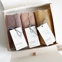nordery nordery Geschenkbox mit 3 Geschirrtüchern aus 100% europäischen Leinen, Rosa karton, – Produktbild 4 von 8