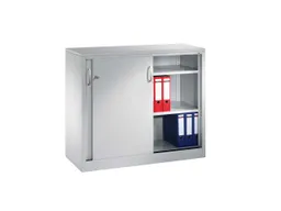 C+P C+P Schiebetürenschrank aus Stahl 120 cm breit lichtgrau T 50 H 100 – Produktbild 1 von 1