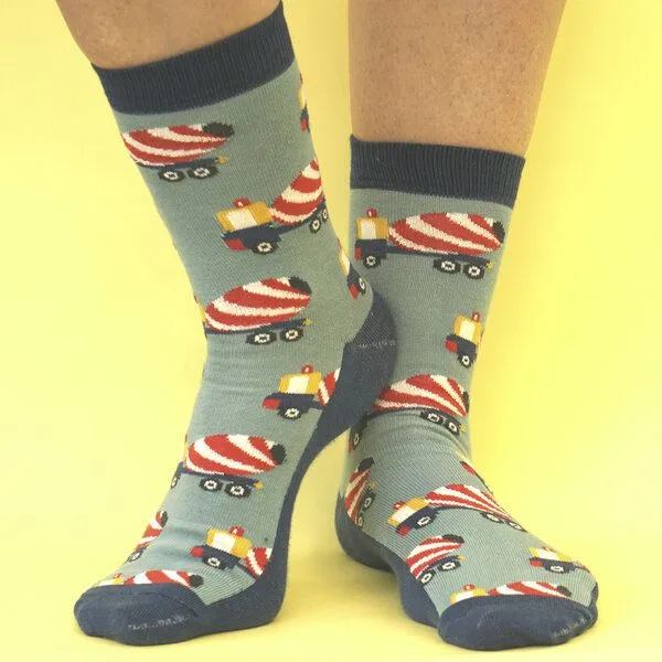 Fräulein Prusselise Fräulein Prusselise Betonmischer Socken blau rot bunt – Produktbild 2 von 3