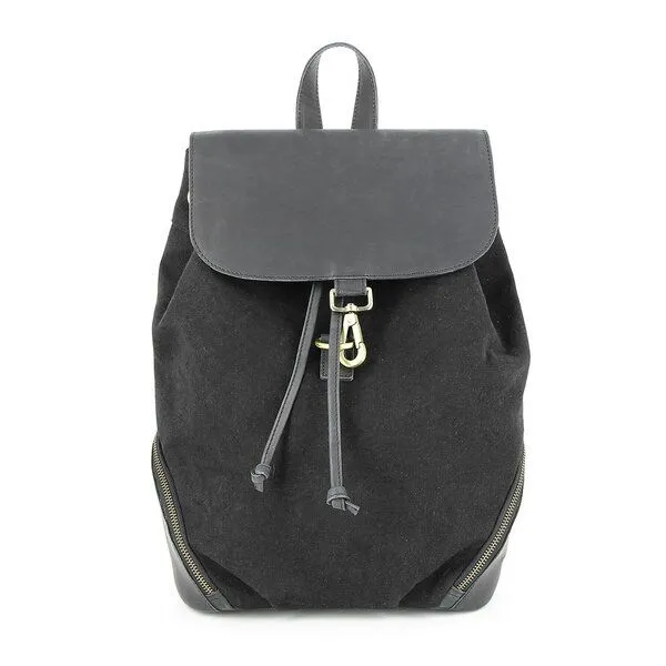 GLOBO Fair Trade GLOBO Fair Trade City Rucksack PALI aus Canvas & mattem Ökoleder, Schwarz, – Produktbild 1 von 4