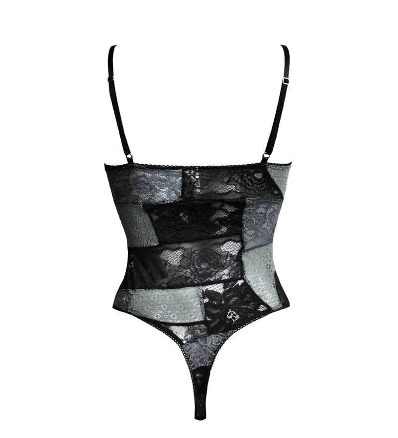 Anekdot Anekdot Damen vegan Bodysuit Bouquet Jade Hellgrün, Schwarz, – Produktbild 1 von 2