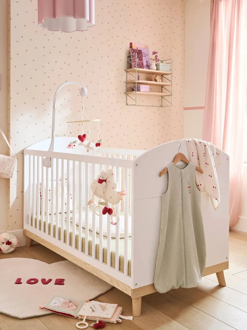Vertbaudet Mitwachsendes Babybett KONFETTI 70 x 140 cm, Weiß, – Produktbild 1 von 4