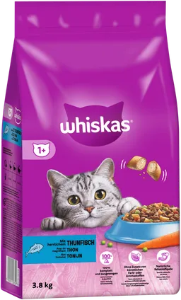 Whiskas Whiskas Trockenfutter Beutel 1+ mit Thunfisch 3,8kg – Produktbild 1 von 1