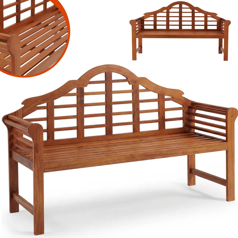Deuba® Gartenbank Marlboro Eukalyptusholz FSC®-zertifiziert 135x56x100cm, Braun, – Produktbild 1 von 2
