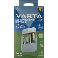 Varta Varta Ladegerät "Eco Pro" inkl. 4 Varta Akkus "Recycled" Micro AAA, 800 mAh, USB-C Ladeka. – Produktbild 1 von 1