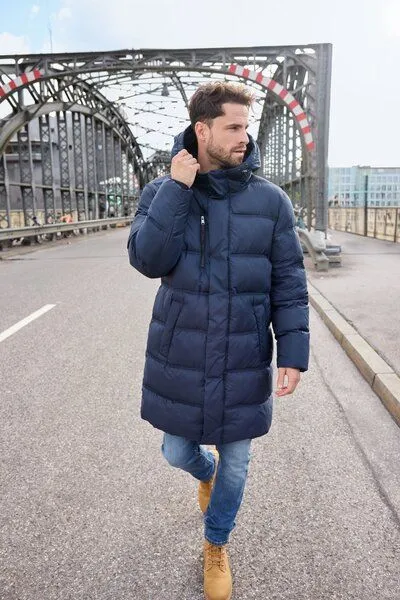 Daiber Daiber Herren Winterjacke Steppjacke Pufferjacke Mantel Kurzmantel mit Kapuze, Navy, – Produktbild 2 von 3