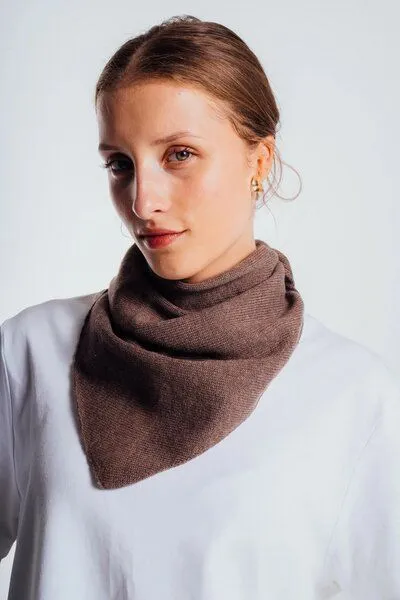 Kopyto Kopyto BIRUANG Bandana Halstuch 100% Merinowolle RWS-Zertifiziert Ökologisch Unifarben, Braun, – Produktbild 1 von 5