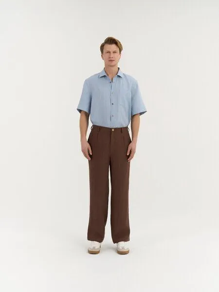AmourLinen AmourLinen Klassische Leinenhose für Herren CEDAR, Kakao (braun), – Produktbild 1 von 2