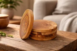 Olivenholz erleben Olivenholz erleben Untersetzer Rund (ø 11,5 cm) 6er Set aus Olivenholz – Produktbild 1 von 1