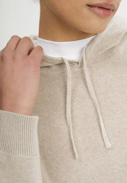 MELA MELA Strick Kapuzenpullover Style JANISHA aus 100% Bio-Baumwolle, Kiesel melange, – Produktbild 5 von 5
