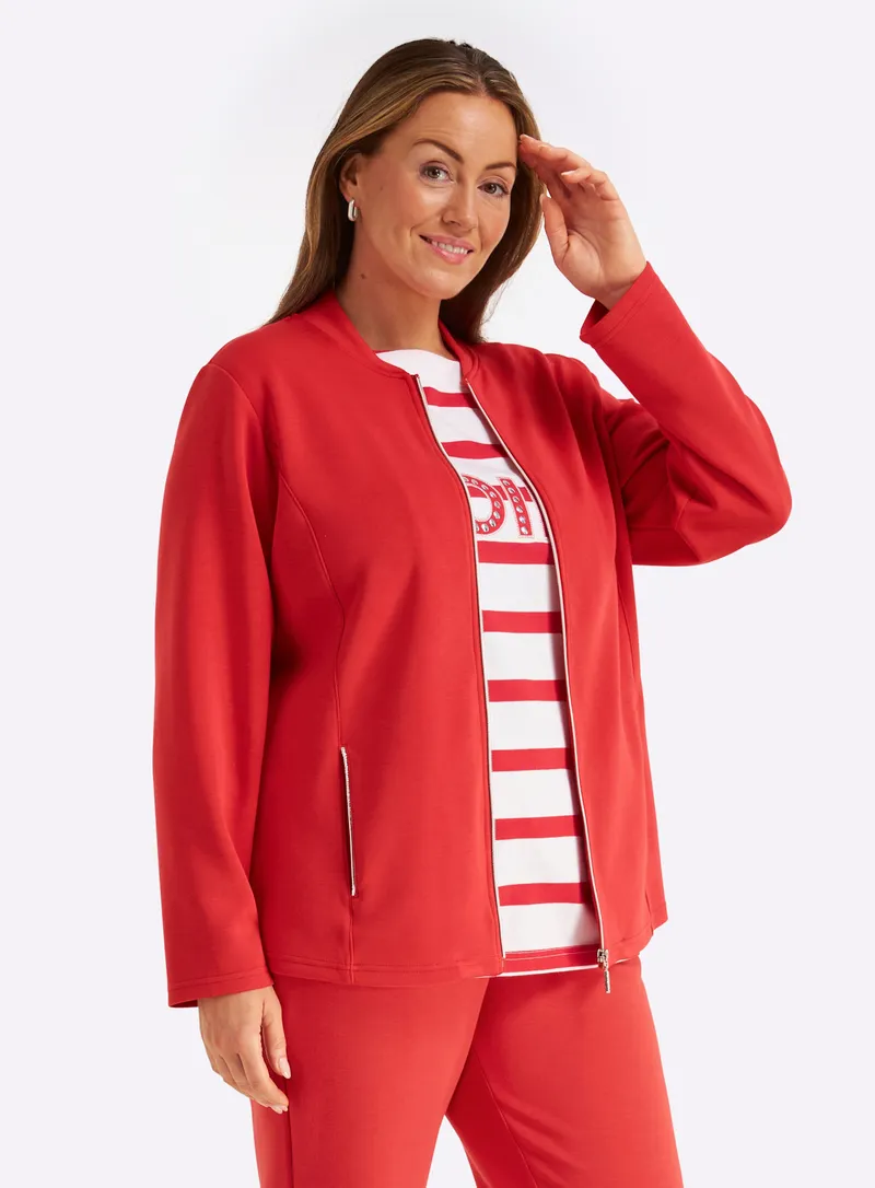 sheego Shirtjacke erdbeere, Erdbeere, – Produktbild 2 von 2