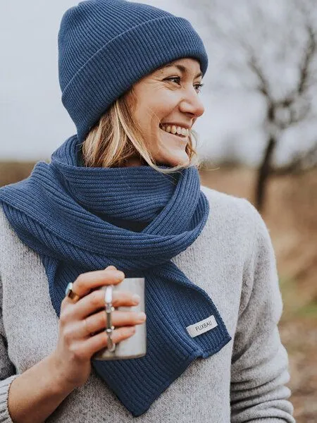 FUXBAU FUXBAU Merino Strickmütze, Nachtblau, – Produktbild 2 von 4