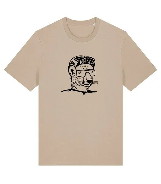 päfjes päfjes Gepard die Rakete Fahrrad Gravel - Unisex Männer Bio Unifarben T-Shirt, Desser dust (braun), – Produktbild 1 von 4