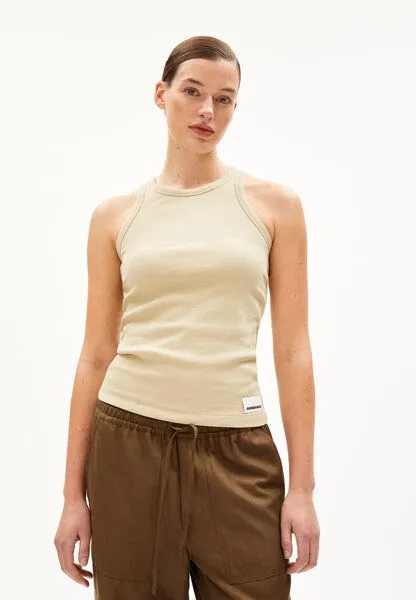 ARMEDANGELS ARMEDANGELS KANITAA Damen Ripp-Top aus Bio-Baumwoll Mix, Gravel, – Produktbild 1 von 4