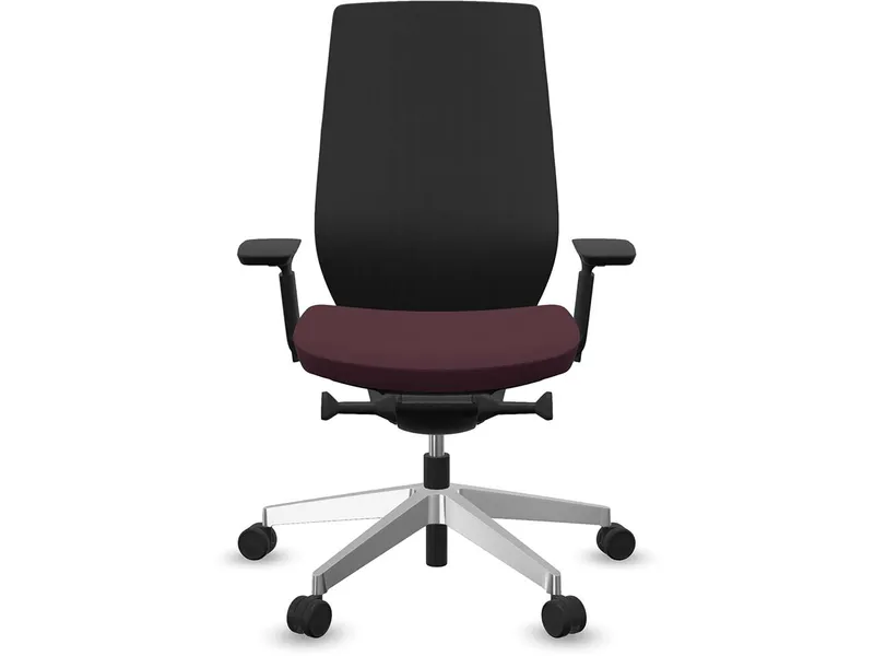profim profim Bürodrehstuhl "ACCIS PRO" mit Armlehnen, Gestell: silber, Sitz: bordeaux – Produktbild 1 von 1