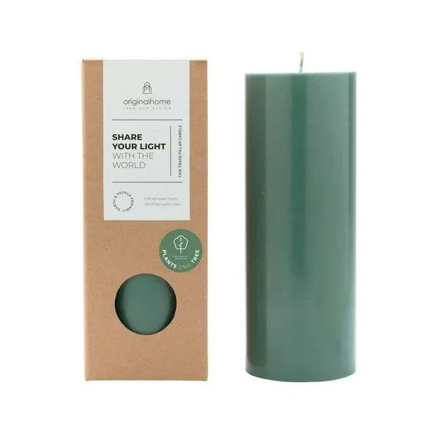 Originalhome Originalhome Geruchsneutrale Stumpenkerze – vegan & fair., Grün (forest), – Produktbild 1 von 3