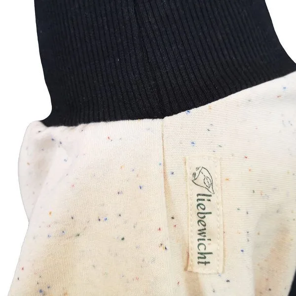 liebewicht liebewicht Yogahose Pumphose Bio Sweat weiß/bunt gesprenkelt, Weiß/schwarz, – Produktbild 3 von 4