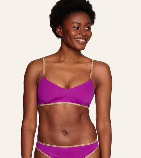 MYMARINI MYMARINI Wendbare Sunny Bra Shine mit Shape-Effect aus ECONYL, Papaya-cassis, – Produktbild 1 von 3