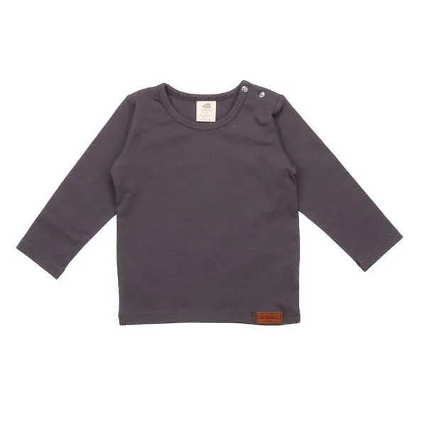 Walkiddy Baby Langarmshirt GOTS zertifiziert, Bio-Baumwolle, anthrazit, weich & bequem, Schulterknöpfe – Walkiddy – Produktbild 1 von 1