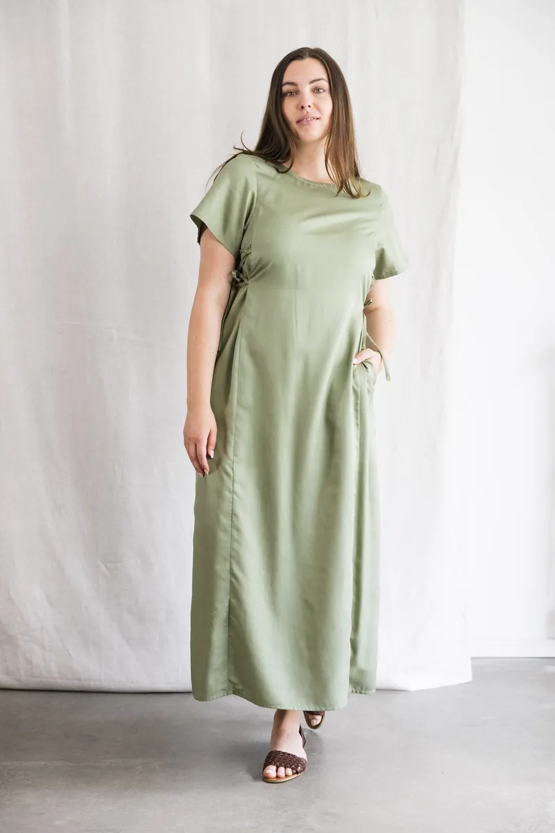 Jyoti - Fair Works Jyoti - Fair Works Damen vegan Kleid Ishani Matcha Grün, Hellgrün, – Produktbild 1 von 2