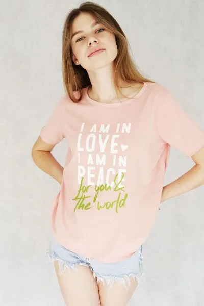 SPARKLES OF LIGHT SPARKLES OF LIGHT pflanzengefärbtes Shirt | I AM IN LOVE, Rosa, – Produktbild 1 von 1
