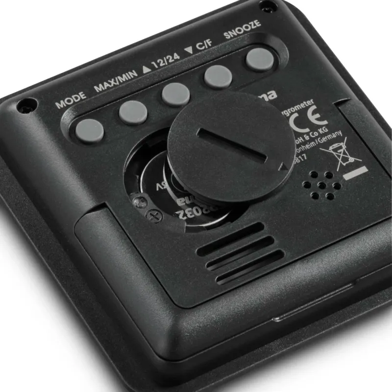 Hama Hama Thermometer und Hygrometer "Borneo", digital, für innen, Schwarz – Produktbild 5 von 6