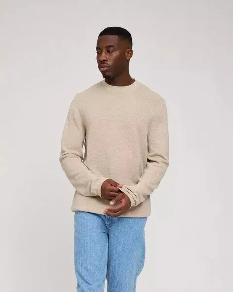 Mazine Mazine Ottoman Knit Pullover für Männer - aus Bio-Baumwolle, Eggshell (beige), – Produktbild 2 von 3