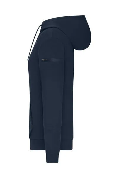 Daiber Daiber Damen Hoodie Kapuzenpullover Pullover Kängurutasche mit Reißverschlusstasche Ärmeltasche Kapuze, Navy, – Produktbild 2 von 3