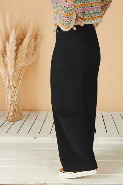 La Gitana La Gitana Damen Cordhose „Lina“ aus Stretch Bio Baumwolle, Passform: Loose Fit, Schwarz, – Produktbild 2 von 3