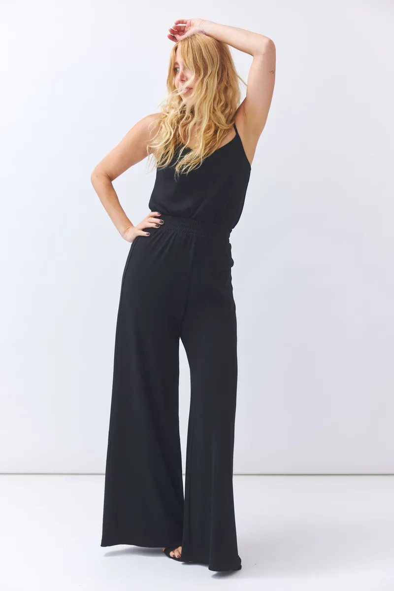 Baìge the Label Baìge the Label Damen vegan Hose Weites Bein Bessy, Schwarz, – Produktbild 1 von 3