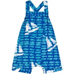 Global Mamas Global Mamas Baby Strampler - Fische - Bio Baumwolle - Blau – Produktbild 1 von 1
