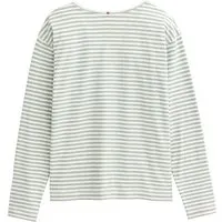 People Wear Organic People Wear Organic Langarmshirt, geringelt, Bio-Baumwolle, Salbei geringelt, – Produktbild 1 von 1
