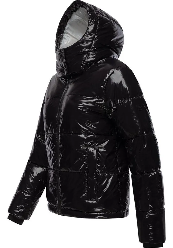 ragwear ragwear Steppjacke Roobie super stylische, gänzende Damen Winterjacke, Schwarz, – Produktbild 3 von 5