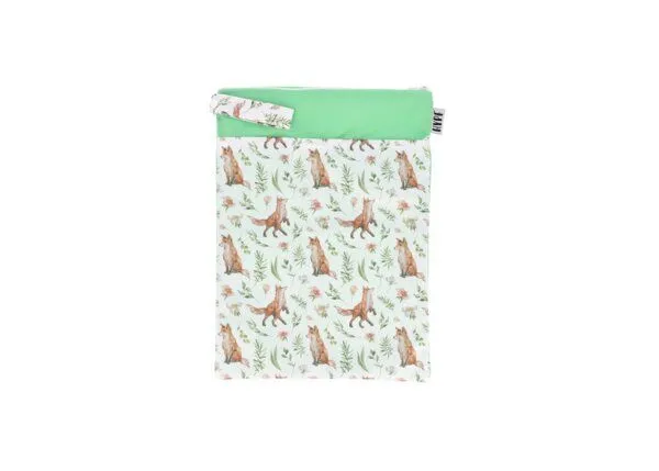 Hypf Hypf Wetbag L 30cm x 40cm mit 2 Fächern, Füchse (grün), – Produktbild 2 von 3
