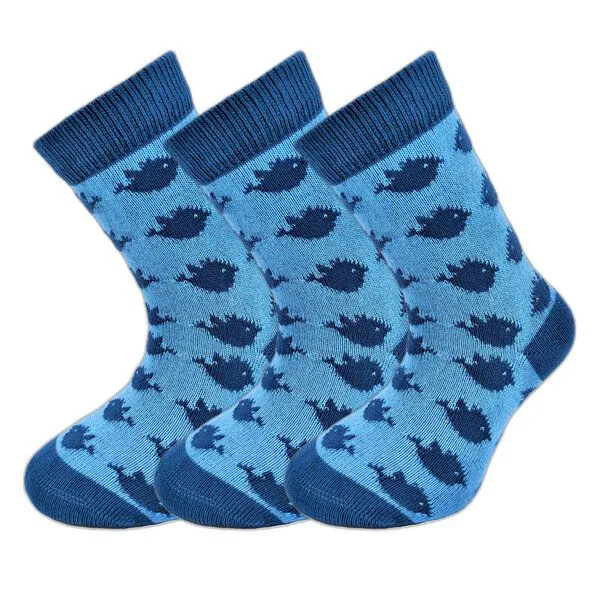 BLS Organic BLS Organic 3er Pack GOTS zertifizierte 98 % Bio Baumwolle Socken mit Vogel Design, Blau, – Produktbild 1 von 1