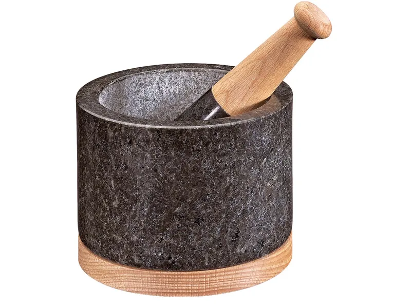 cilio cilio Mörser "SATURN" mit Untersetzer aus Buchenholz, Ø 14 cm – Produktbild 1 von 1