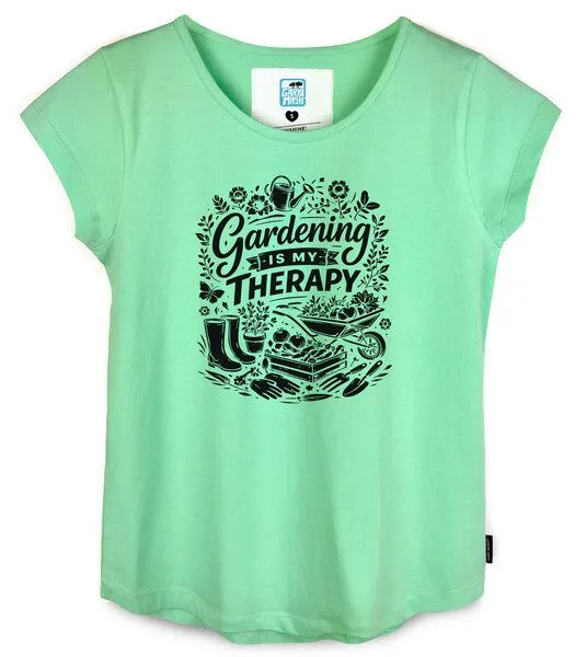 Gary Mash GARY MASH Shirt Asheville Gardening is my therapie aus Bio-Baumwolle, Mintgrün, – Produktbild 1 von 3