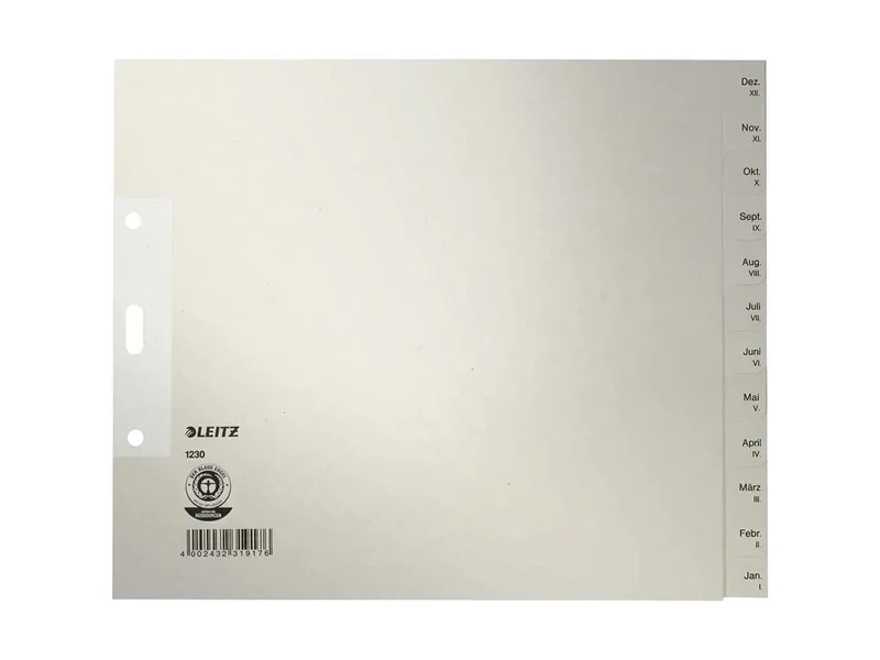 Leitz Leitz Register aus Tauenpapier Januar-Dezember, 200 x 240 mm – Produktbild 2 von 3