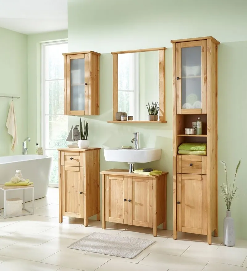welltime Badspiegel Sylt, Spiegel, Breite 65 cm, Beige, – Produktbild 3 von 5