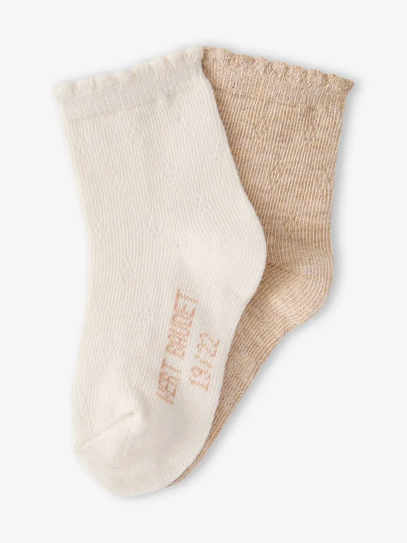 Vertbaudet 2er-Pack Baby Socken, Wollweiß, – Produktbild 2 von 2