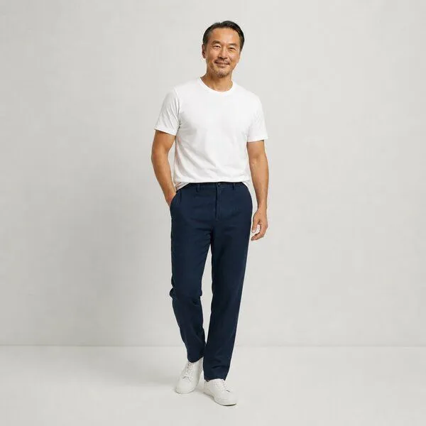 YTWOO YTWOO Herren Leinenhose, Navy, – Produktbild 1 von 4