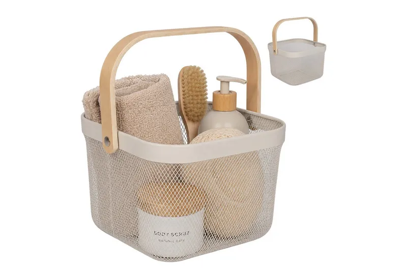 RELAXDAYS RELAXDAYS Aufbewahrungskorb Drahtkorb mit Henkel im 2er Set (Set, 2 St., 2er Set), Braun, – Produktbild 1 von 5
